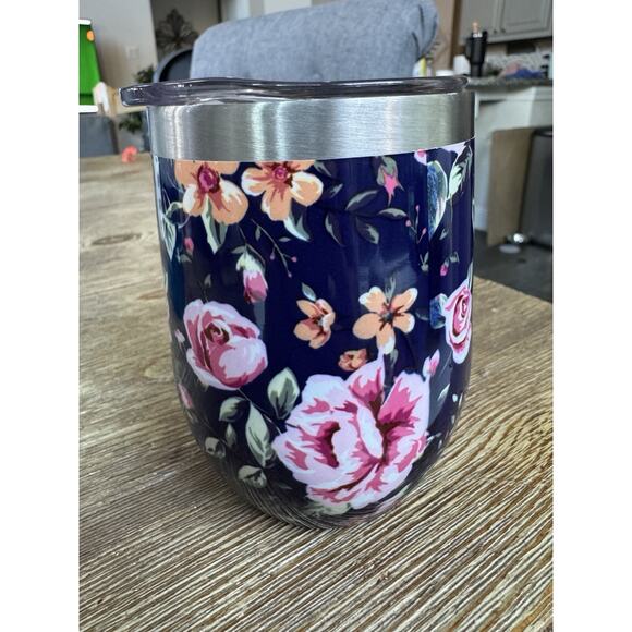 Iceshaker Cheers Ya’ll 12 Oz Aluminum Insulated Tumbler W/lid. Purple Flowers - Picture 2 of 6
